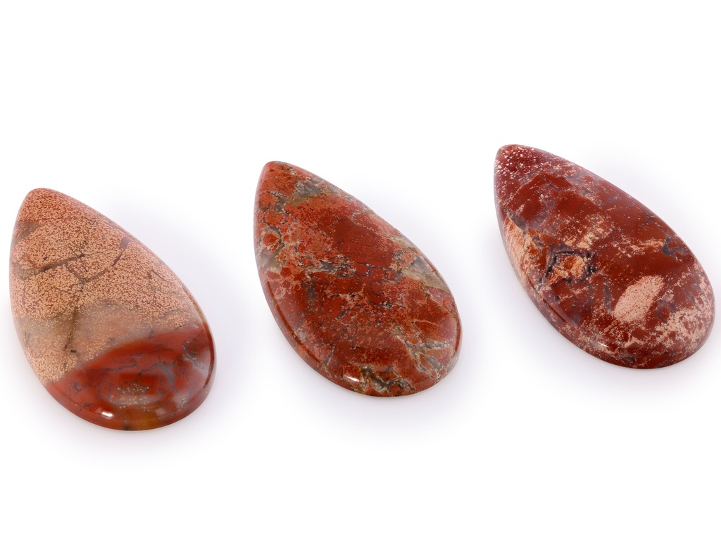 [ORNJ11536] Brecciated Jasper 40x22mm Pear Shape Cabochon AAA 
