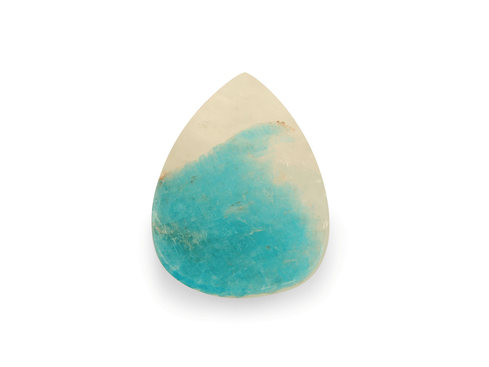 [QZX3302] Quartz w Amazonite 18x13mm Pear Shape 