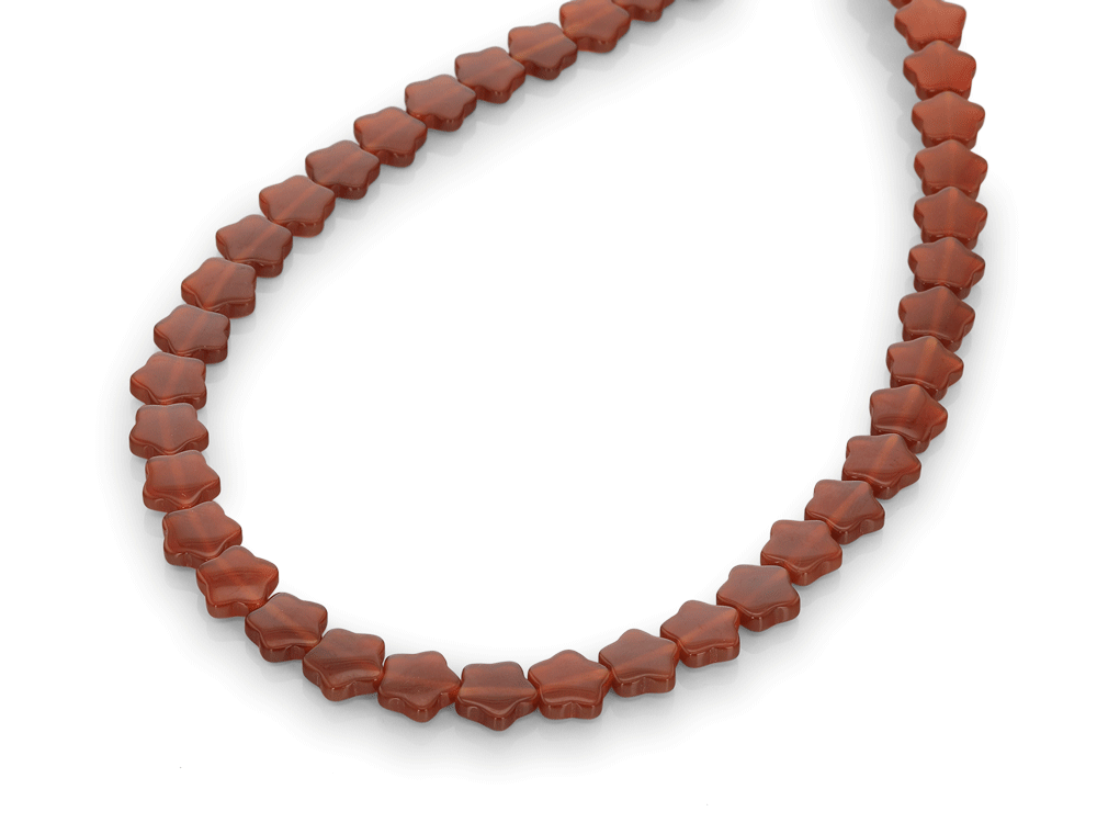 Carnelian 10mm Flat Star Strand