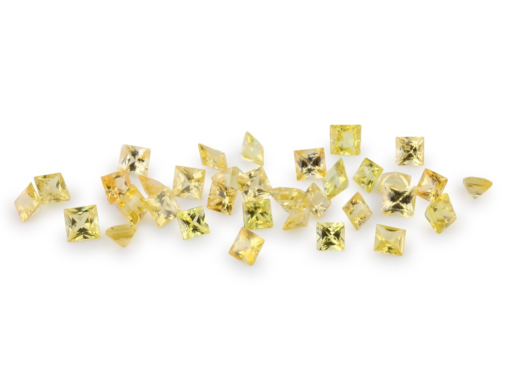 Beryllium Treated Sapphire 2.00mm Princess Cut Yellow