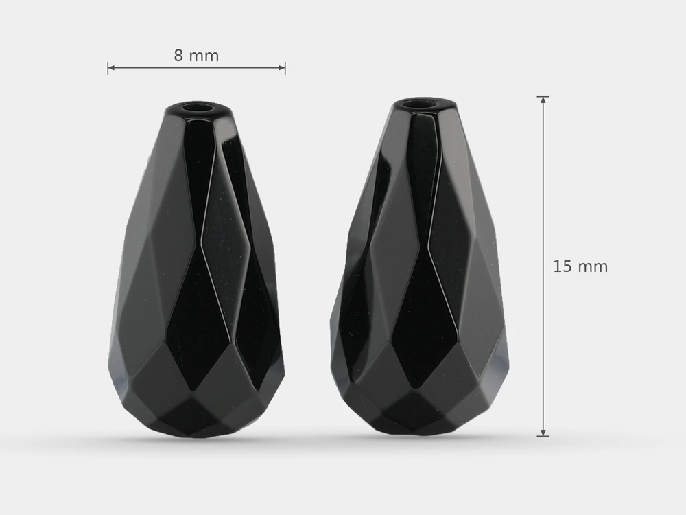 [AXDL1508] Onyx Briolette 15x8mm Pair 