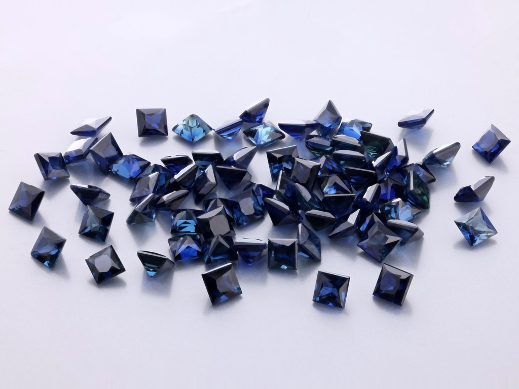 Australian Sapphire 2.25mm Princess Cut Dark Blue