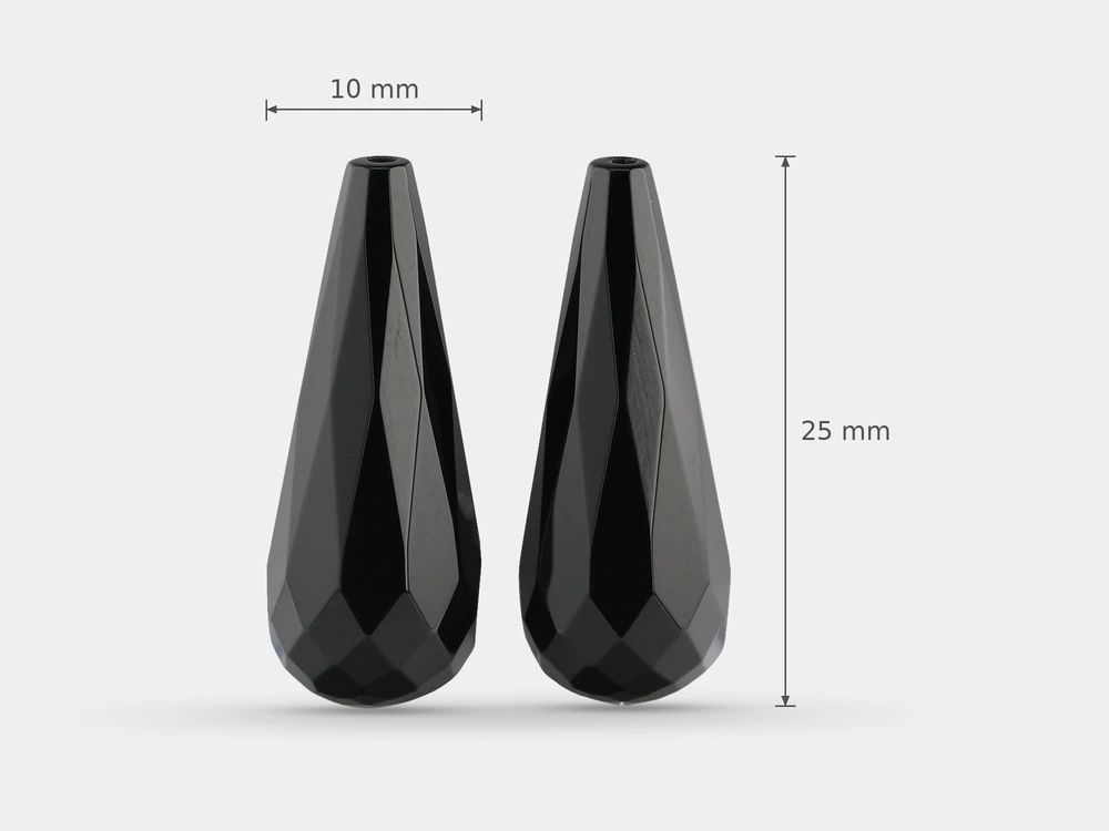 [AXDL2510] Onyx Briolette 25x10mm Pair 