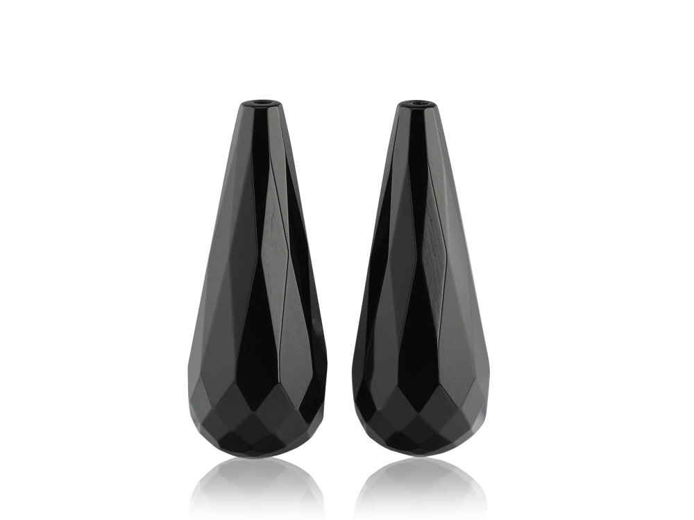 [XBRIF-2510] Onyx Briolette 25x10mm Pair 