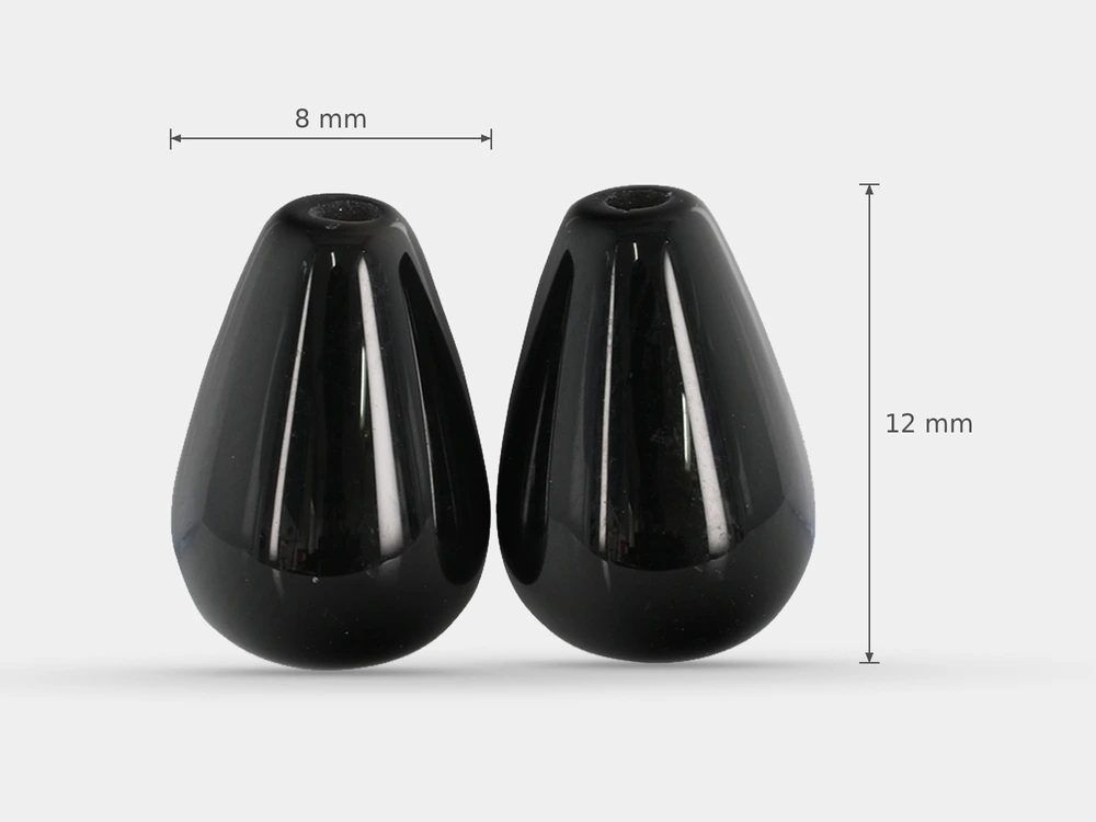 [AXDV1208] Onyx Drop Polished 12x8mm Pair 