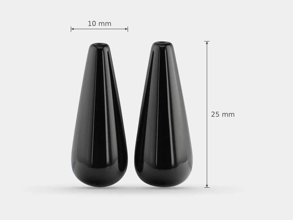 [AXDV2510] Onyx Drop Polished 25x10mm Pair 