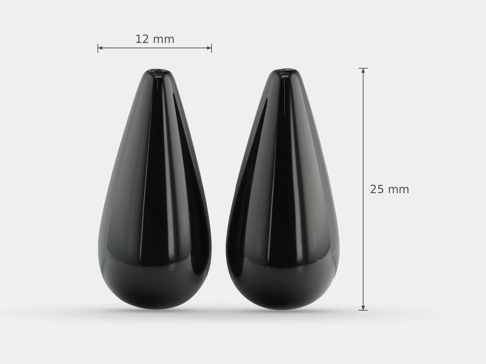[AXDV2512] Onyx Drop Polished 25x12mm Pair 