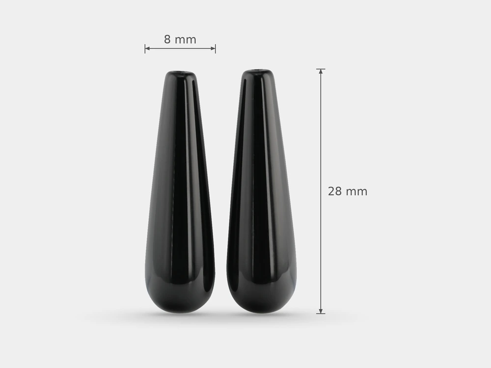 [AXDV2008] Onyx Drop Polished 20x8mm Pair