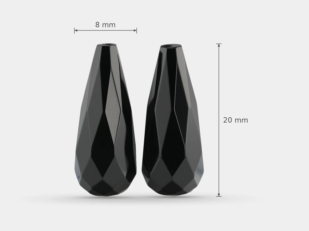 Onyx Briolette 20x8mm Pair
