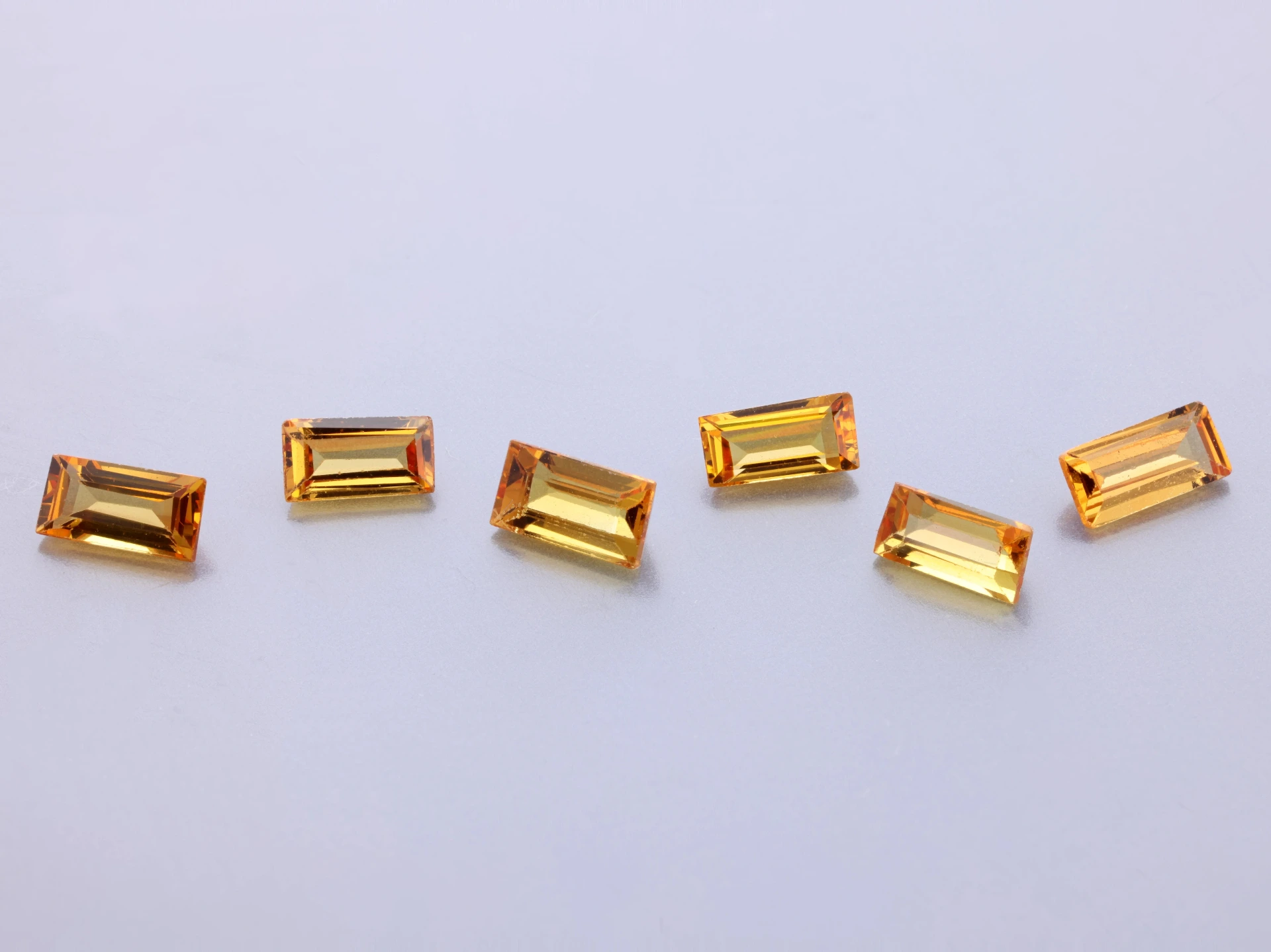 Orange Sapphire 4x2mm Baguette Beryllium Treated