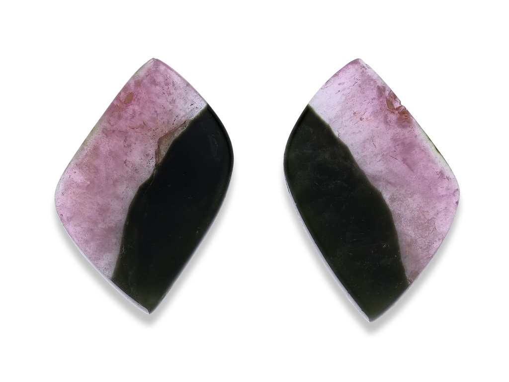 [UMZQ2518X1] Bi Colour Tourmaline 25x18mm Fancy Leaf PAIR