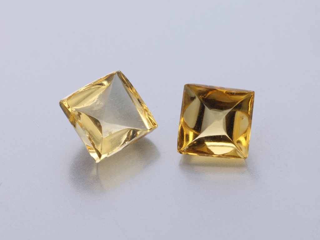 Citrine 5.00mm Square Buff Top