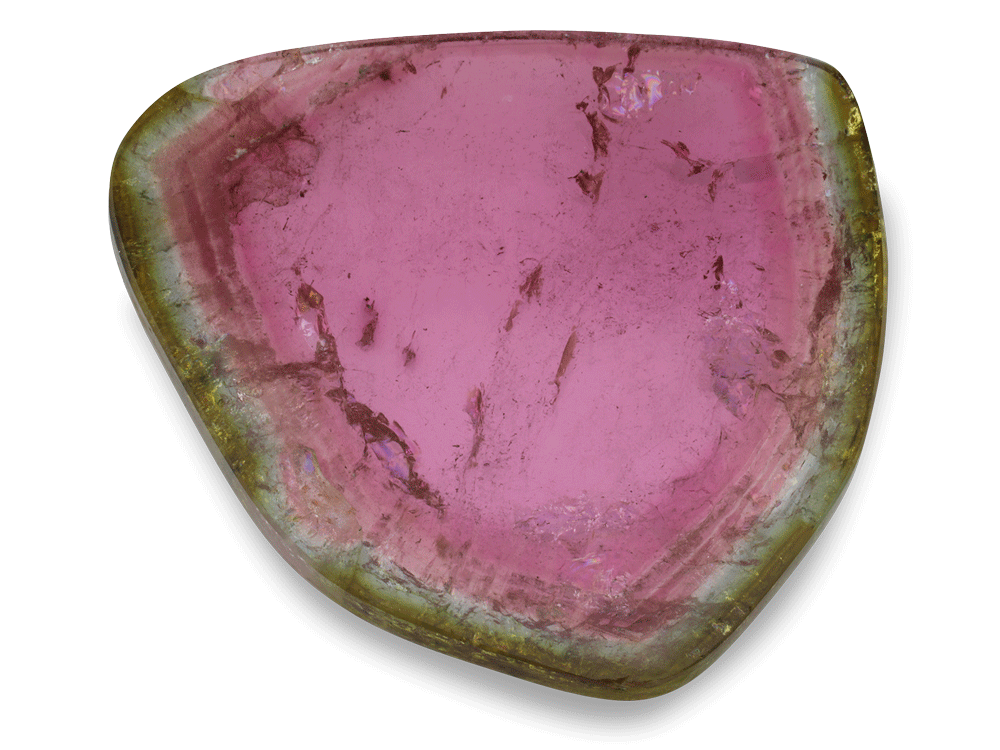 [UMXX4030X1] Watermelon Tourmaline 40x35mm Crystal Slice