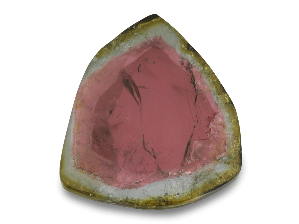 Watermelon Tourmaline 28x26mm Crystal Slice
