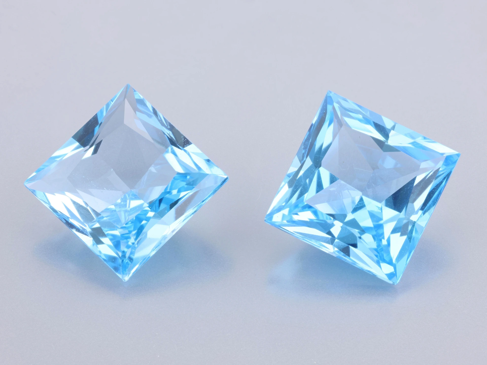 Topaz 12mm Princess Cut Medium Blue
