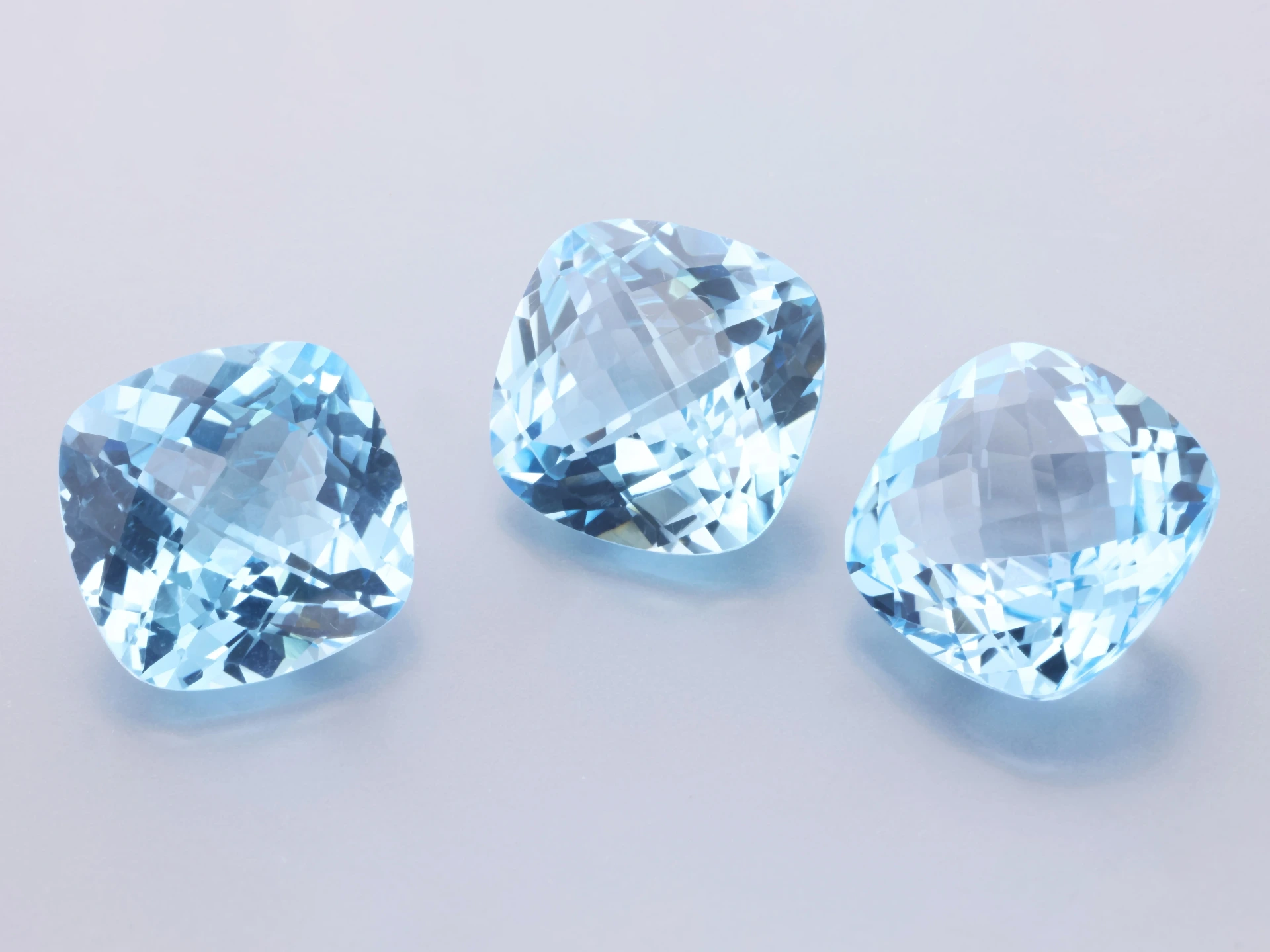 Topaz 12mm Square Cushion Chequerboard Light Blue 