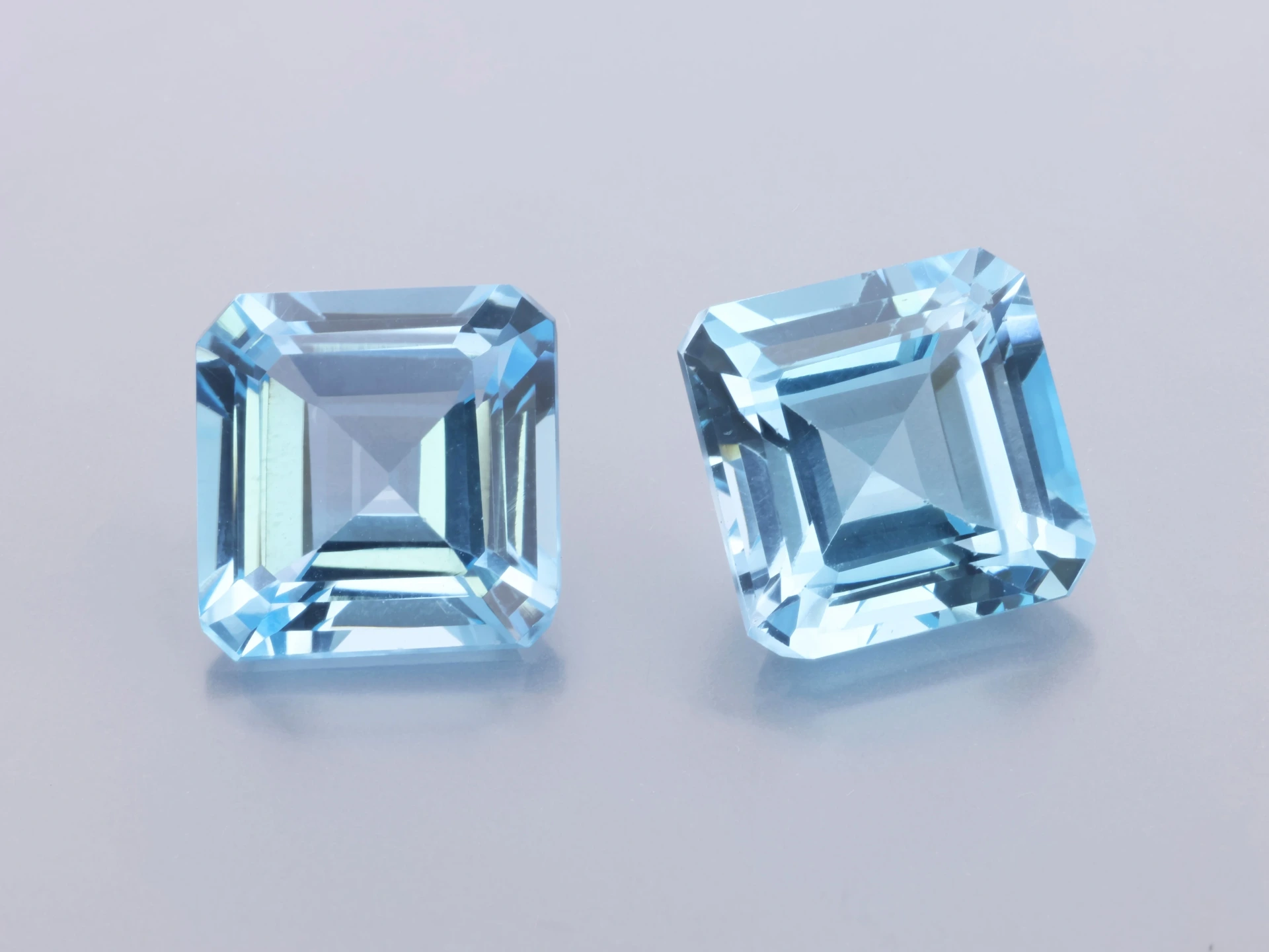Topaz 12mm Square Emerald Cut Light Blue 