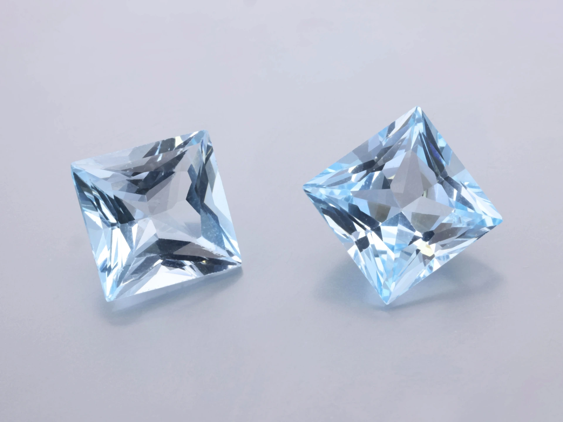 Topaz 10mm Princess Cut Light Blue