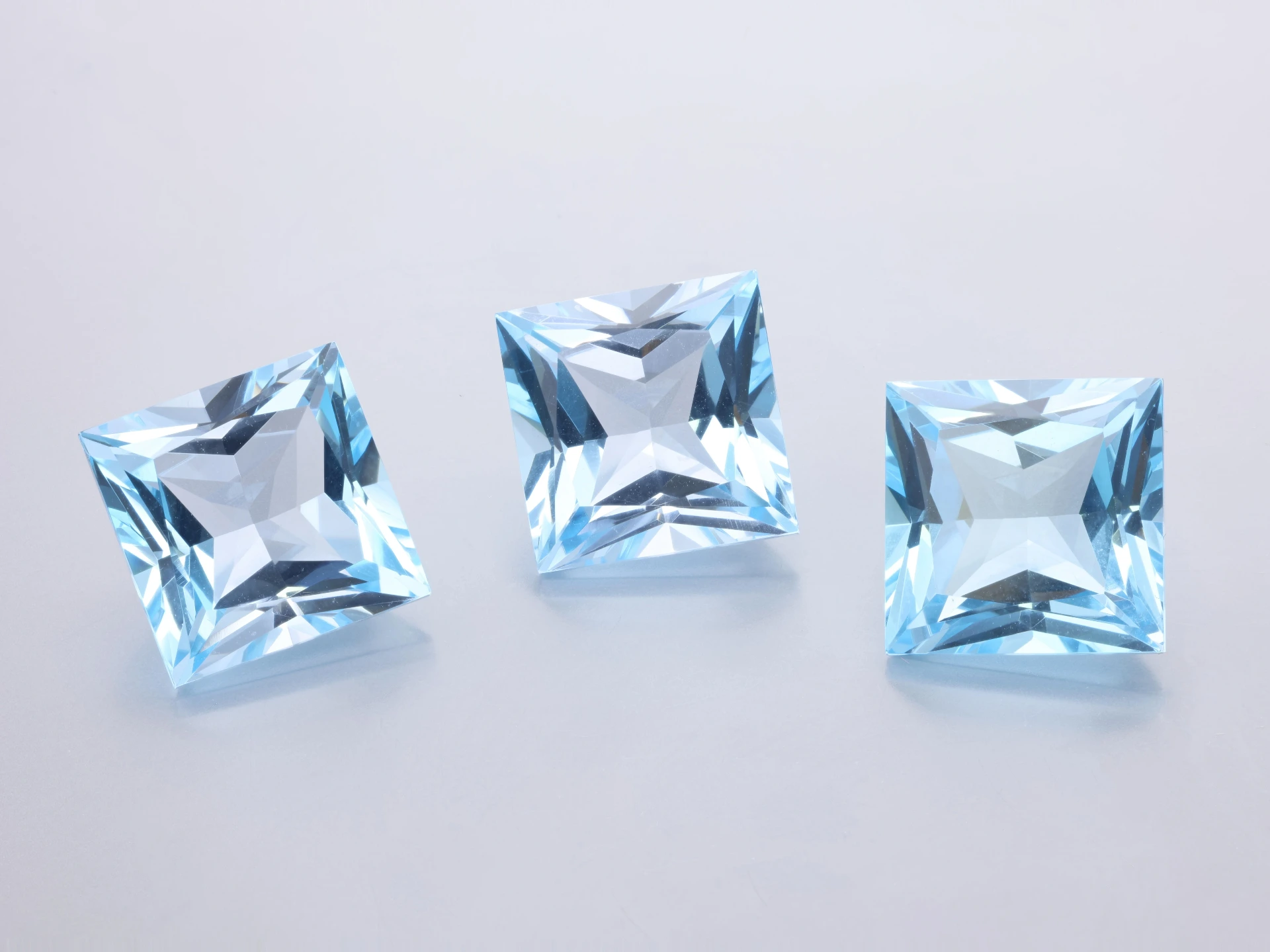 Topaz 12mm Princess Cut Light Blue