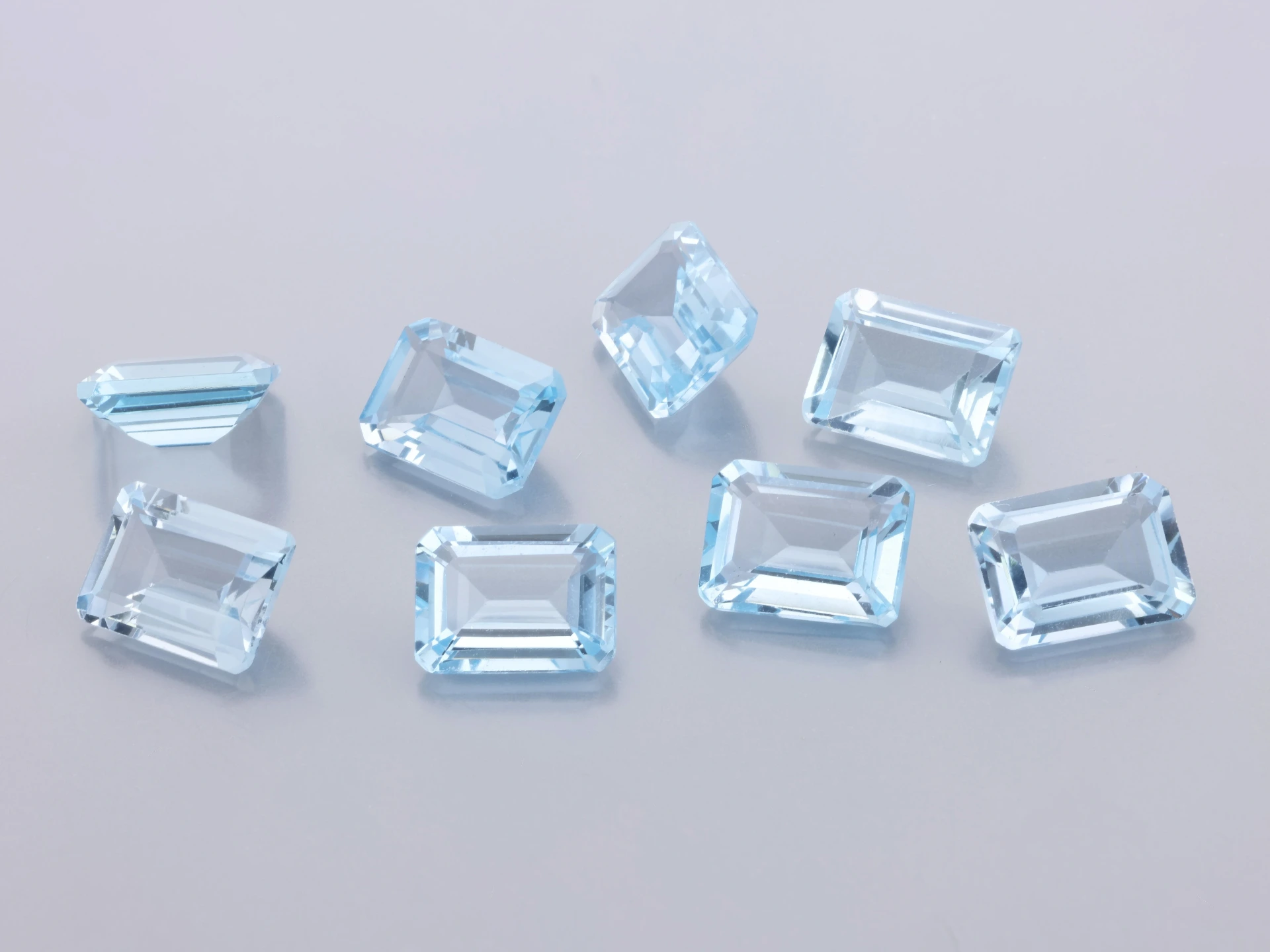 Topaz 8x6mm Emerald Cut Light Blue 