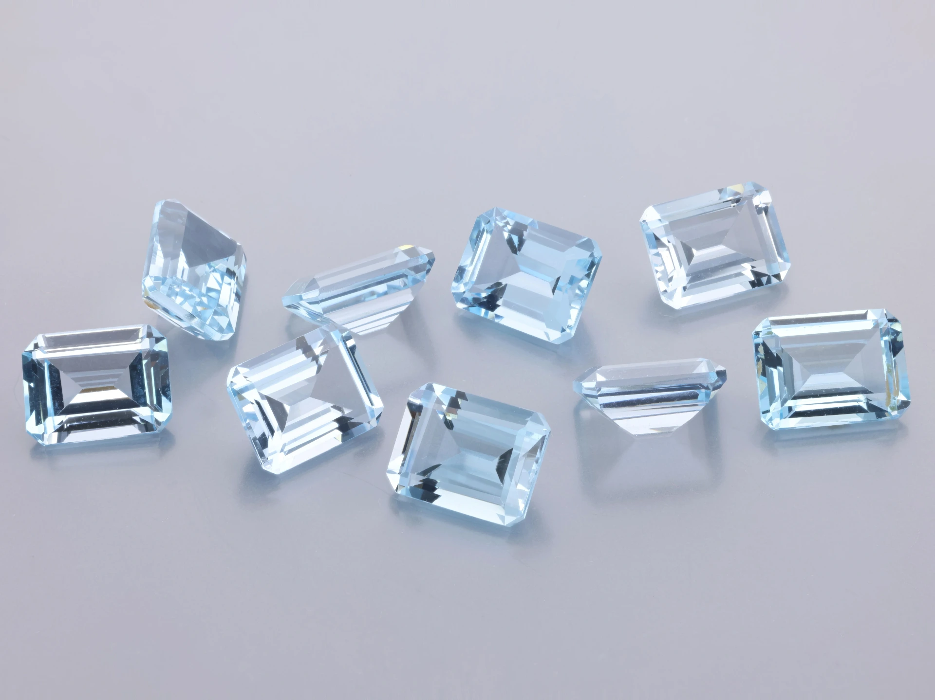 Topaz 9x7mm Emerald Cut Light Blue 