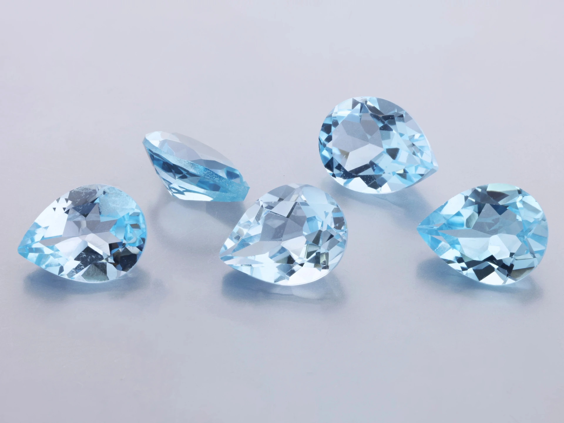 Topaz 9x7mm Pear Shape Light Blue  