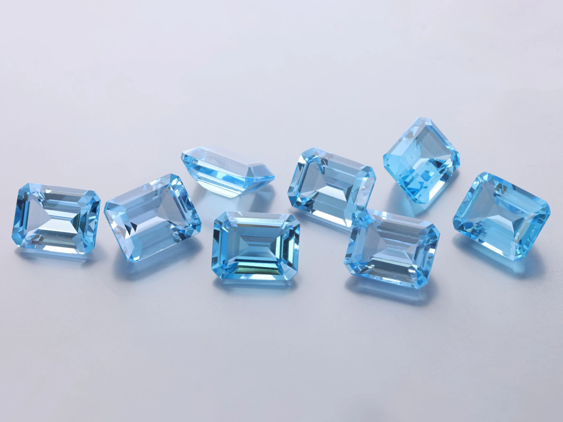 Topaz 9x7mm Emerald Cut Medium Blue