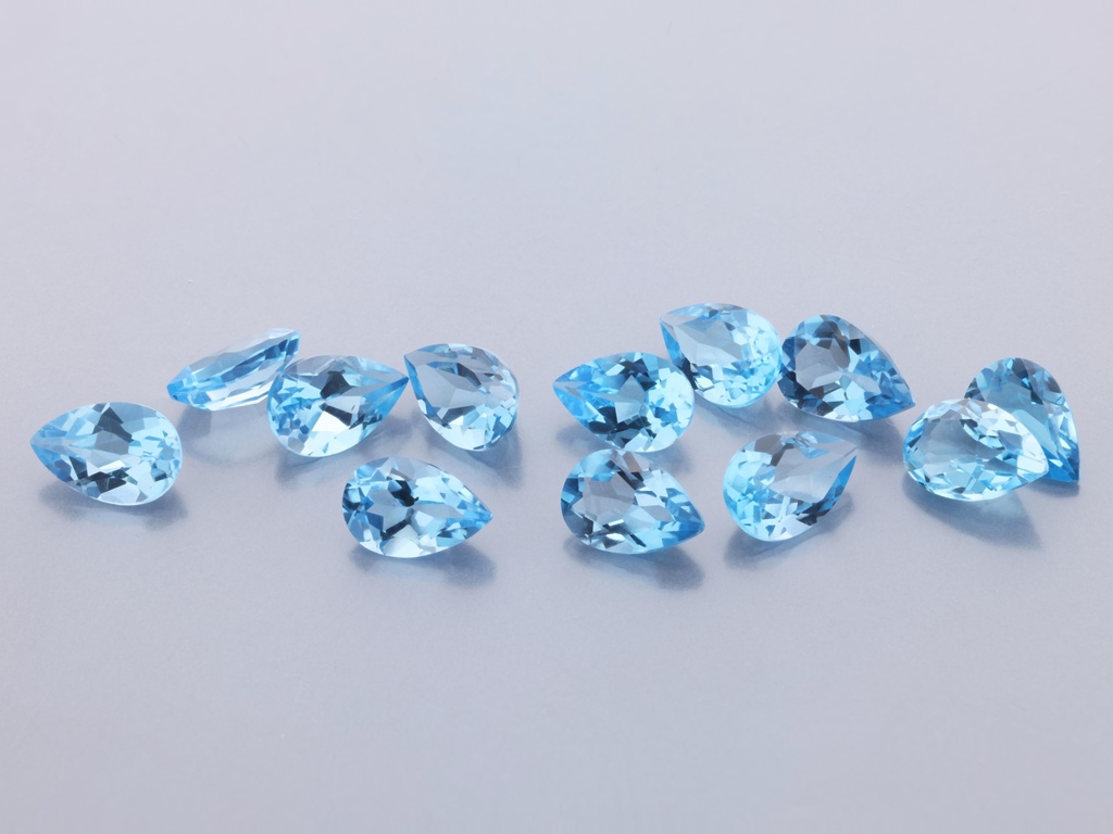 Topaz 6x4mm Pear Shape Medium Blue 
