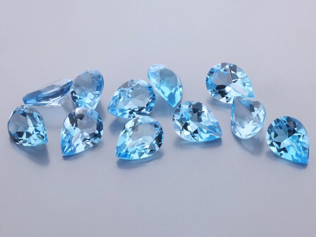 Topaz 8x6mm Pear Shape Medium Blue 