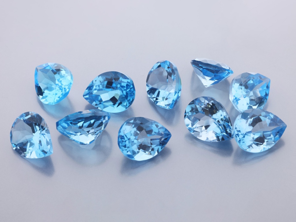 Topaz 9x7mm Pear Shape Medium Blue 