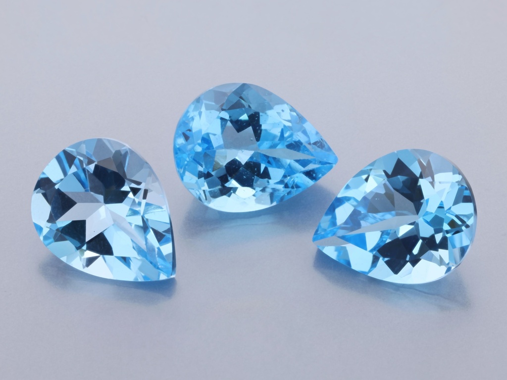 Topaz 10x8mm Pear Shape Medium Blue 