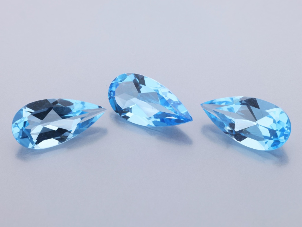 Topaz 12x6mm Pear Shape Medium Blue 