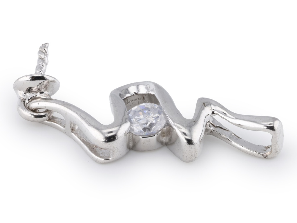 Sterling Silver Bail with Cubic Zirconia White
