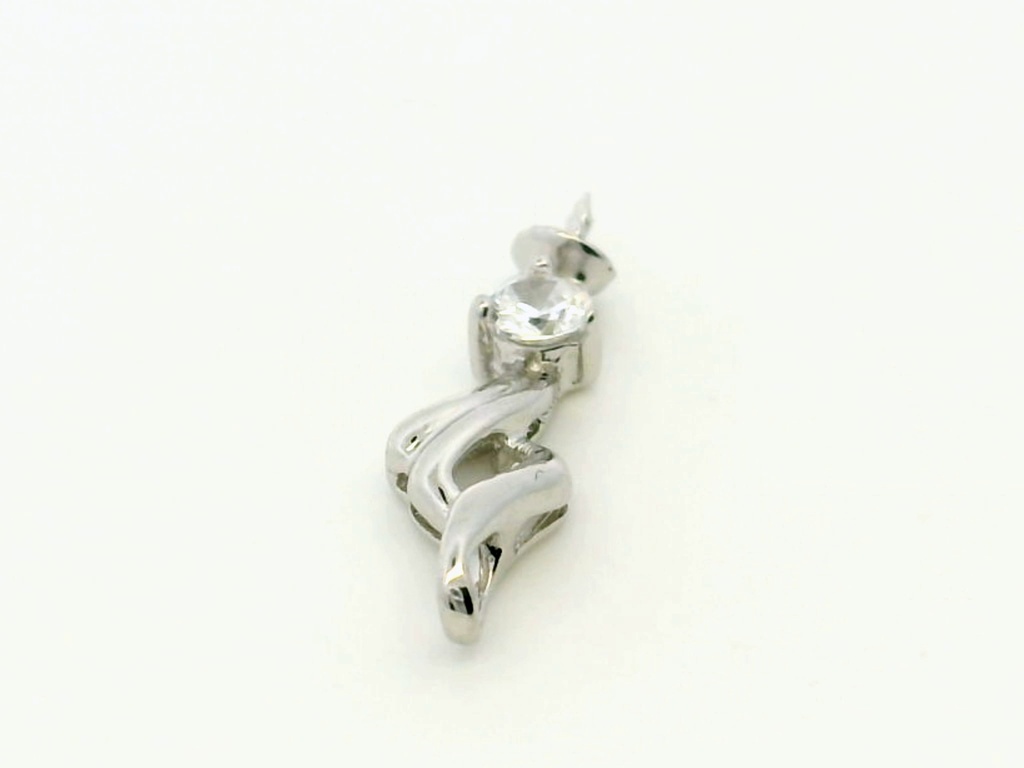 Sterling Silver Bail with Cubic Zirconia White