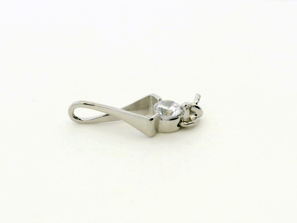 Sterling Silver Bail with Cubic Zirconia White