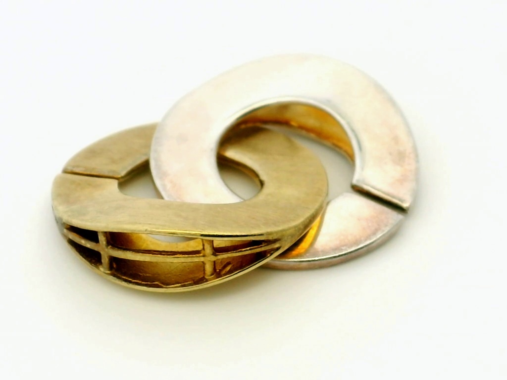 Clasp Sterling Silver and Gold Plated 20mm Interlocking 