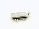 Clasp Sterling Silver 12x6mm 2 Row Rectangle with Pattern