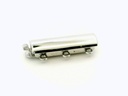 Clasp Sterling Silver 20.5x7.5mm 3 Row Rectangle with Curved Top Polished