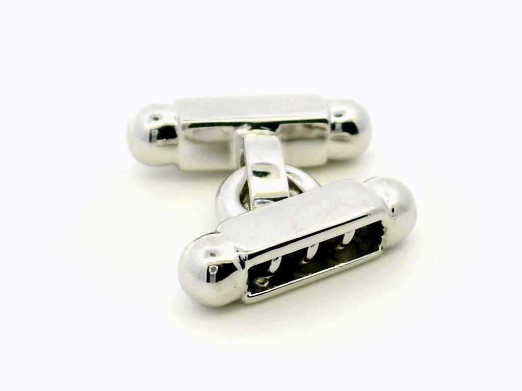 Clasp Sterling Silver 20x15mm 3 Row Rectangle with Ball End Polished