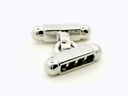 Clasp Sterling Silver 20x15mm 3 Row Rectangle with Ball End Polished