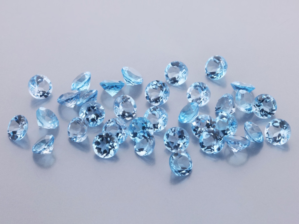 Topaz  3.00mm Round Medium Blue 