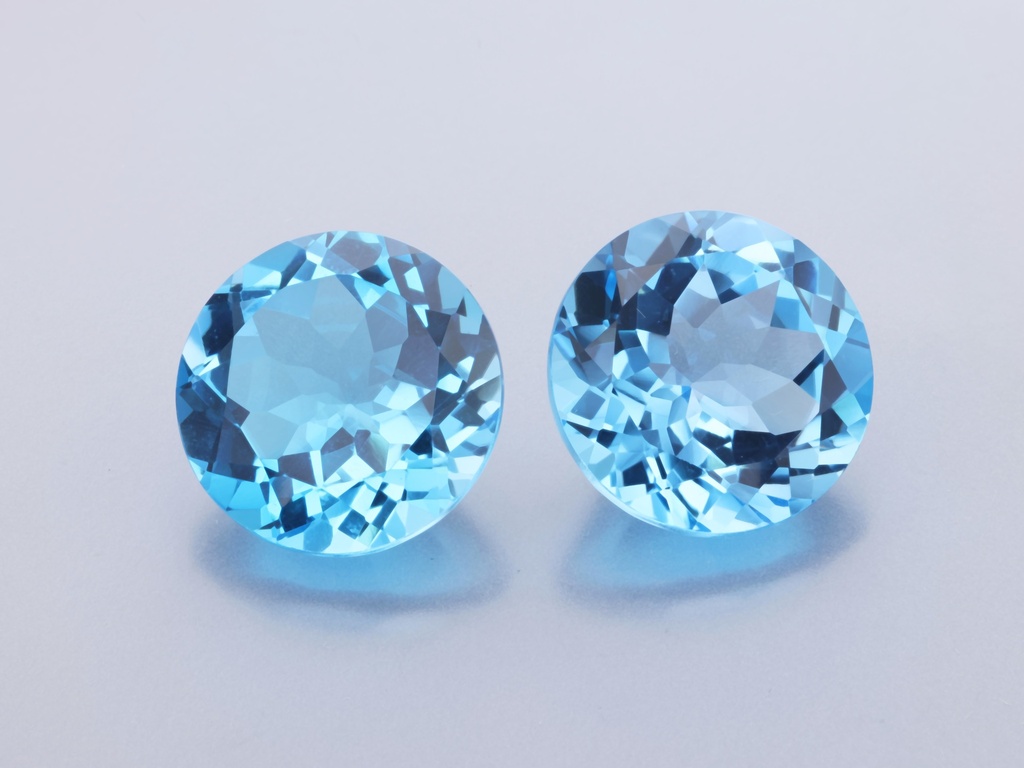 Topaz  12mm Round Medium Blue 