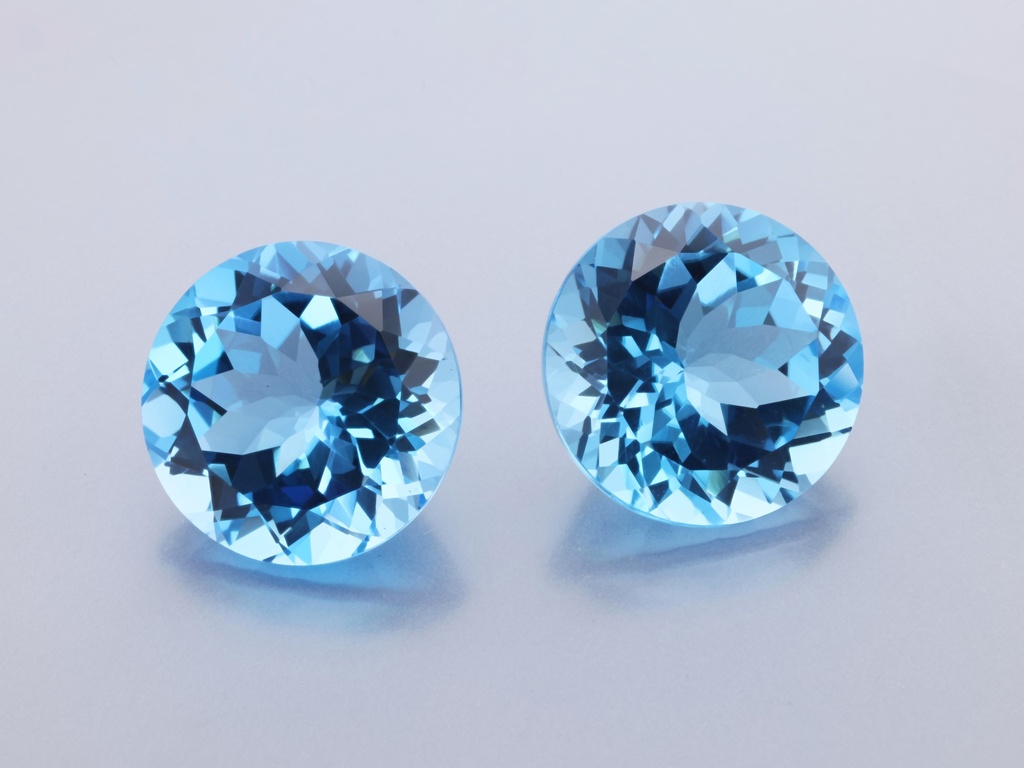 Topaz  13mm Round Medium Blue 
