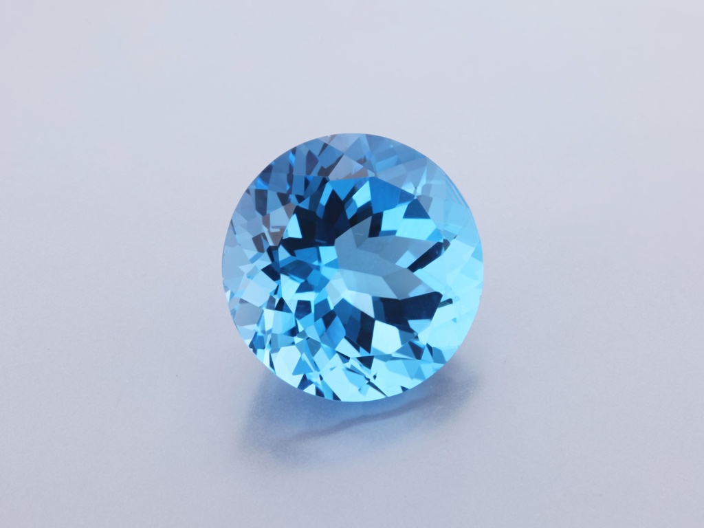 Topaz  14mm Round Medium Blue 