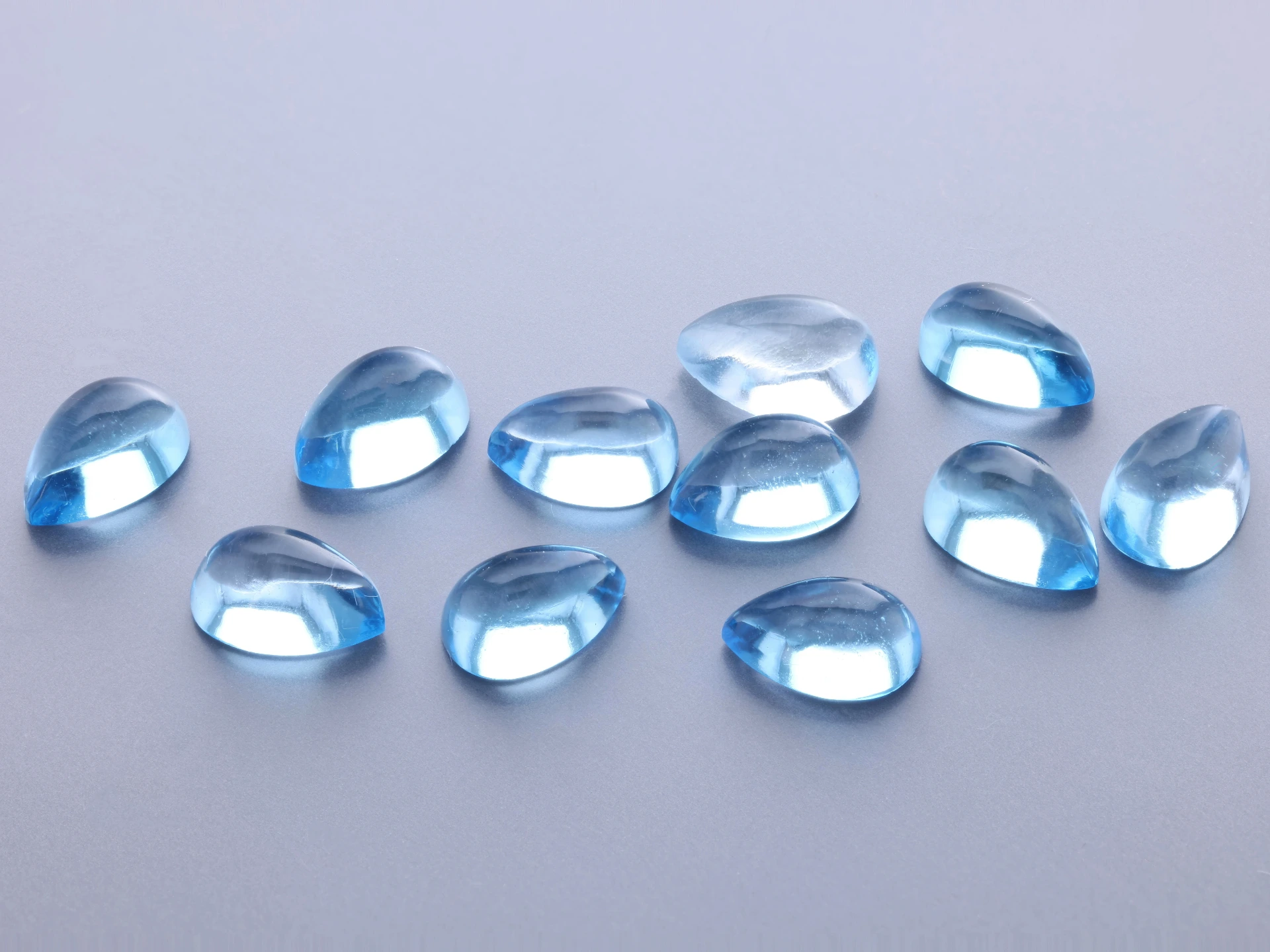 Topaz 6x4mm Pear Shape Cabochon Medium Blue