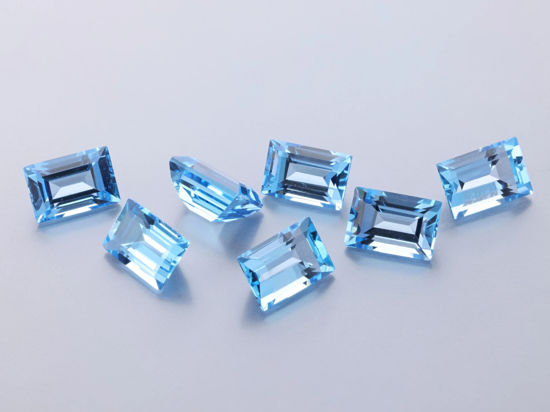 Topaz  6x4mm Baguette Medium Blue 