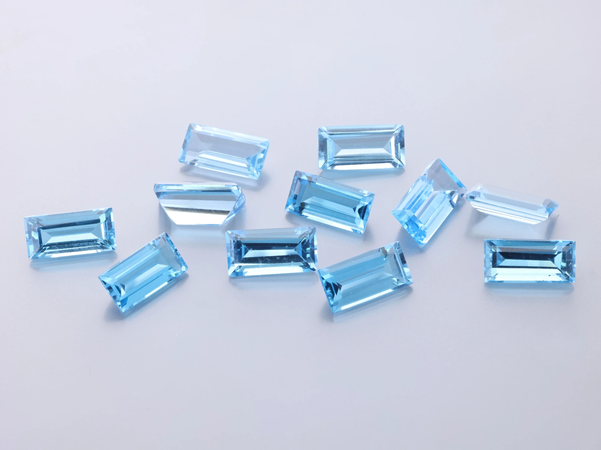 Topaz  8x4mm Baguette Medium Blue 