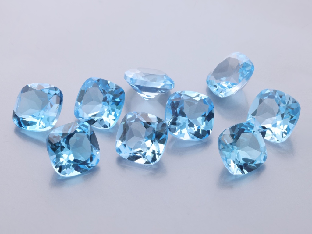 Topaz 6.00mm Square Cushion Medium Blue