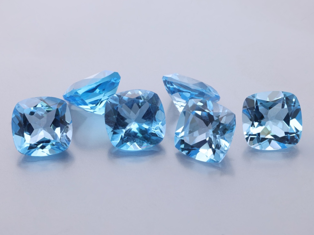 Topaz 7.00mm Square Cushion Medium Blue