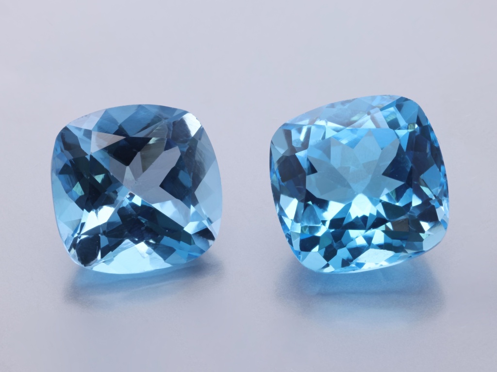 Topaz 10mm Square Cushion Medium Blue